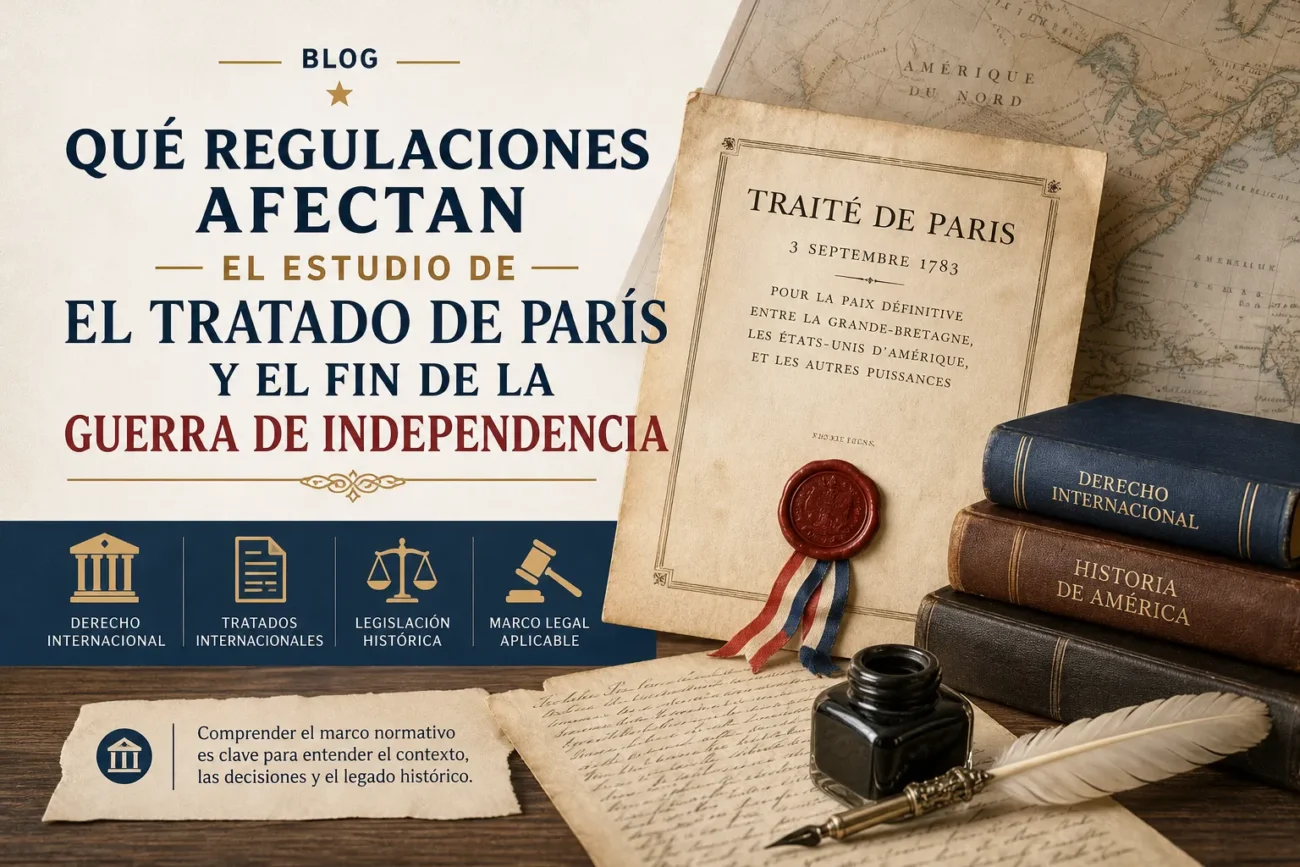 qué regulaciones afectan el estudio de El tratado de París y el fin de la Guerra de Independencia